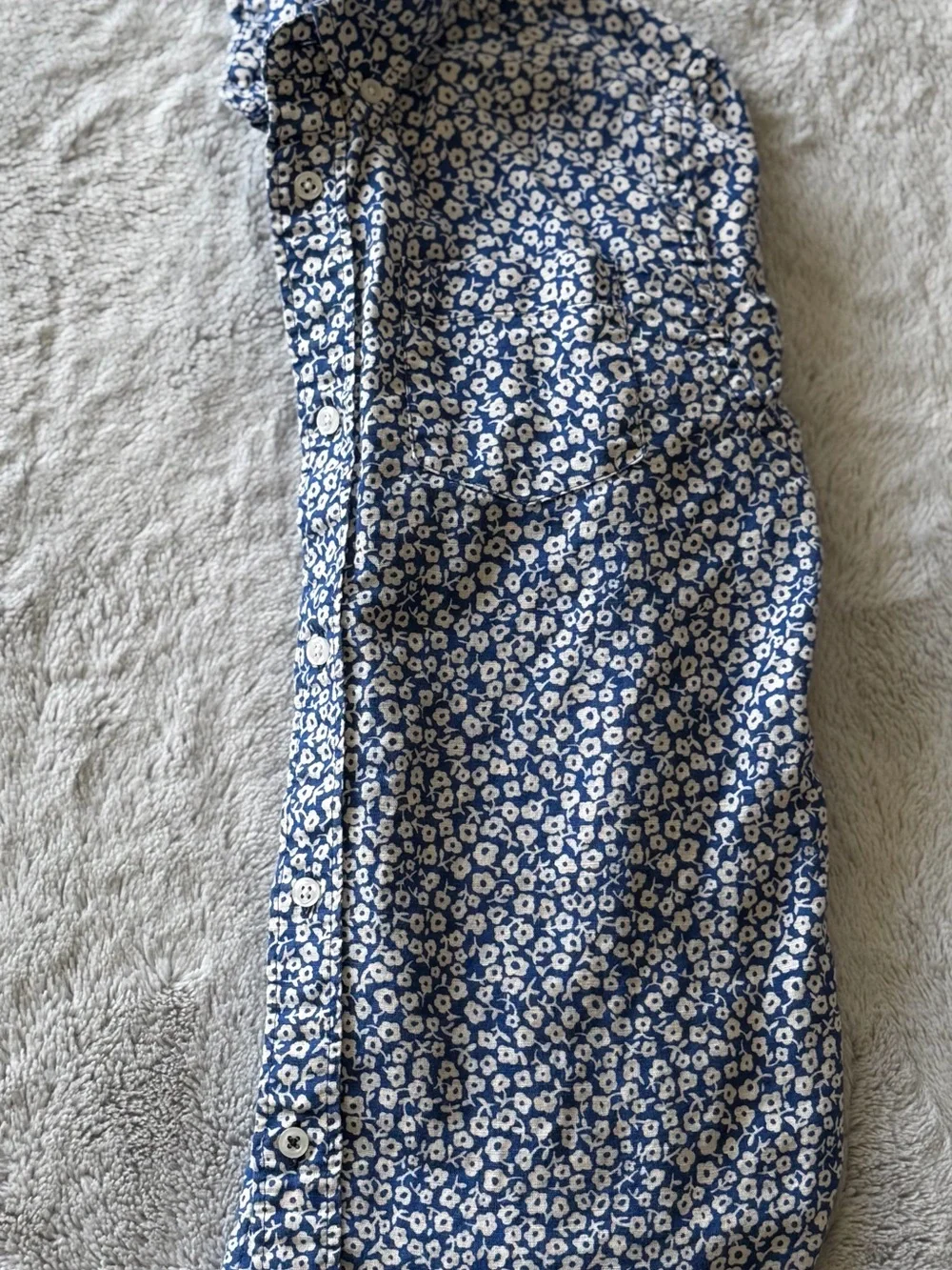 J. Crew Blue Floral Button-Down Shirt, Boys 10